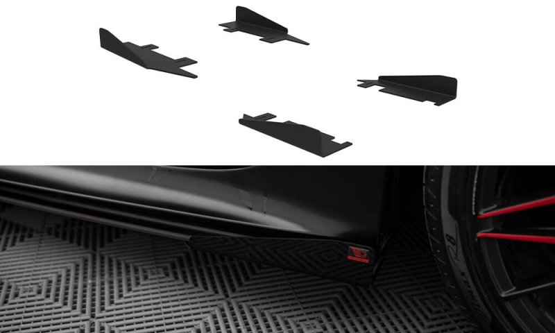 Maxton Side Flaps Audi A7 RS7 Look C7 schwarz Hochglanz AUA7C7SLINECNC-SF1-G