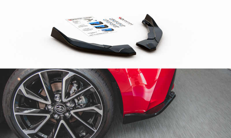 Maxton Heck Ansatz Flaps Diffusor für Toyota Corolla XII Hatchback schwarz Hochglanz TO-CO-12-HB-RSD1-G