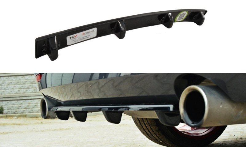 Maxton Mittlerer Diffusor Heck Ansatz für BMW 4er F32 M Paket im DTM LOOK schwarz Hochglanz BM-4-F32-MPACK-RD1+RD2-G