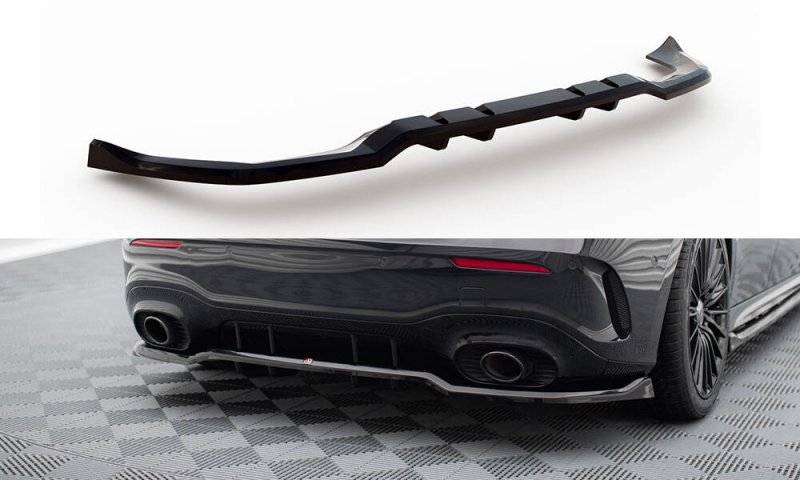 Maxton Mittlerer Cup Diffusor Heck Ansatz Mercedes-AMG A35 Hatchback W177 schwarz Hochglanz ME-A-177F-35-RD1G+RD2-G
