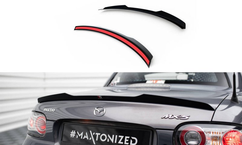 Maxton Spoiler CAP Abrisskante Mazda MX5 Hardtop NC (Mk3) schwarz Hochglanz MA-MX5-3-CAP1-G