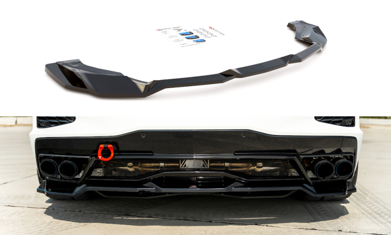 Maxton Mittlerer Diffusor Heck Ansatz für Chevrolet Corvette C8 schwarz Hochglanz CH-CO-C8-RD2-G