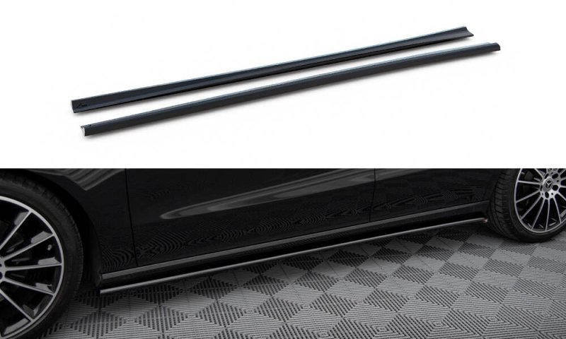 Maxton Seitenschweller Ansatz Mercedes-Benz CLA C118 schwarz Hochglanz ME-CLA-118-SD1-G
