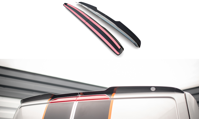 Maxton Spoiler CAP für Ford Transit Custom ST-Line Mk1 Facelift schwarz Hochglanz FO-TRC-1F-STLINE-CAP1-G
