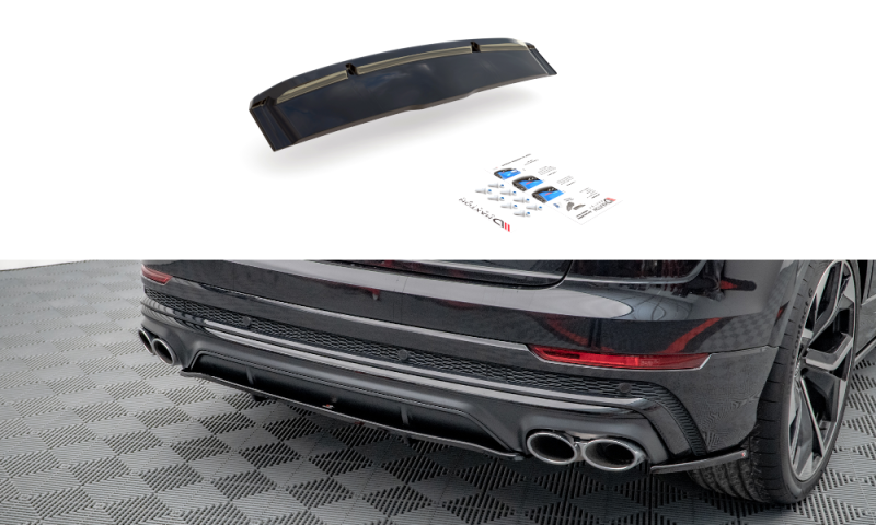 Maxton Mittlerer Diffusor Heck Ansatz DTM Look für Audi SQ8 Mk1 schwarz Hochglanz AU-SQ8-1F-RD1G+RD2-G