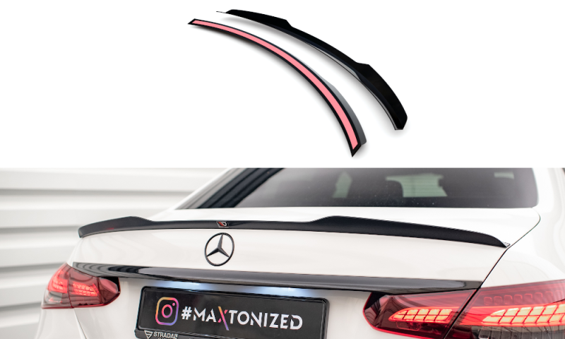 Maxton Spoiler CAP für Mercedes-Benz E Limousine AMG-Line W213 Facelift schwarz Hochglanz ME-E-213F-AMGLINE-CAP1-G