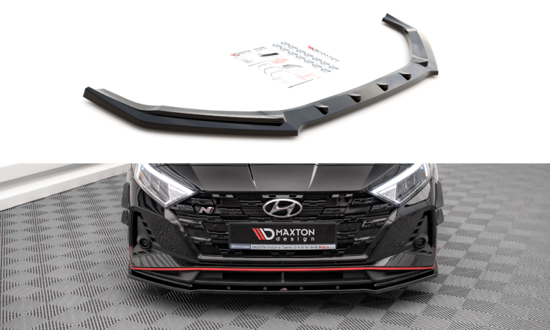 Maxton Front Ansatz V.1 für Hyundai I20 N Mk3 schwarz Hochglanz HY-I20-3-N-FD1-G