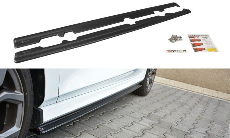 Maxton Seitenschweller Ansatz für V.1 für Ford Fiesta Mk8 ST / ST-Line schwarz Hochglanz FO-FI-8-STLINE-SD1-G