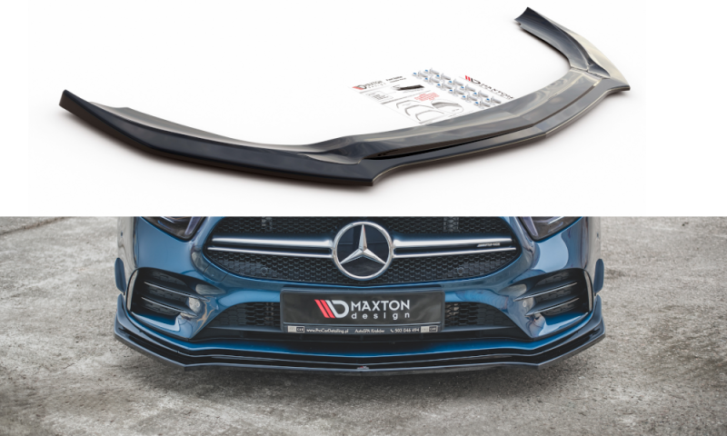 Maxton Front Ansatz V.2 für Mercedes A35 AMG / AMG-Line W177  schwarz Hochglanz ME-A-177-35-FD2-G