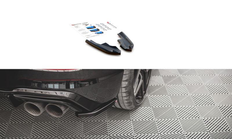 Maxton Heck Ansatz Flaps Diffusor V.4 für Volkswagen Golf R Mk8 schwarz Hochglanz VW-GO-8-R-RSD4-G