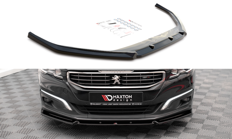 Maxton Front Ansatz V.1 für Peugeot 508 GT Mk1 Facelift schwarz Hochglanz PE-508-1F-GT-FD1-G
