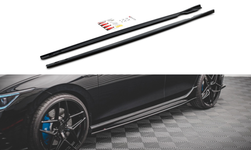 Maxton Seitenschweller Ansatz für V.2 für Volkswagen Golf R Mk8 schwarz Hochglanz VW-GO-8-R-SD2-G