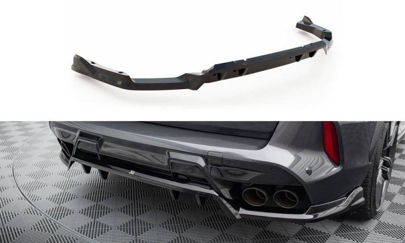 Maxton Mittlerer Cup Diffusor Heck Ansatz BMW X5 M F95 Facelift schwarz Hochglanz BM-X5M-F95F-RD1G+RD2-G