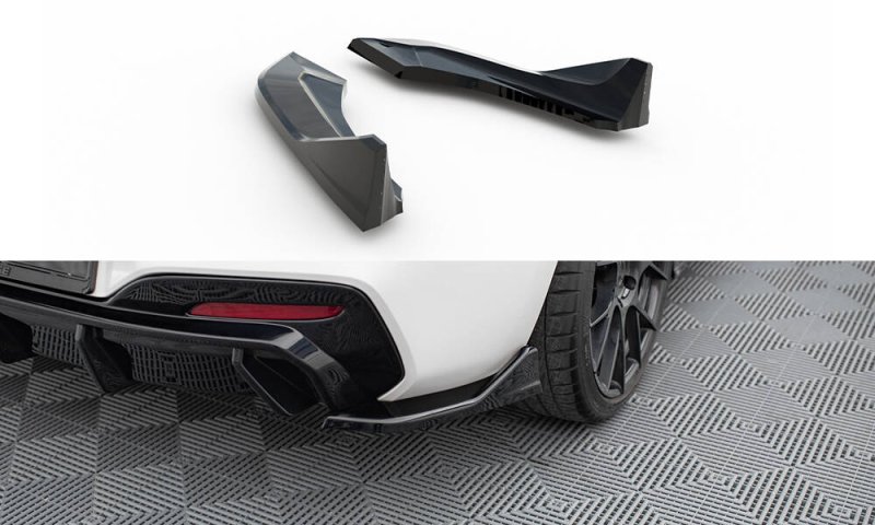 Maxton Heck Ansatz Flaps Diffusor (heckansatz V.3) BMW 1er M-Paket / M140i F20 Facelift schwarz Hochglanz BM-1-F20F-M-RSD4-G