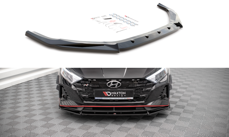 Maxton Front Ansatz V.2 für Hyundai I20 N Mk3 schwarz Hochglanz HY-I20-3-N-FD2-G