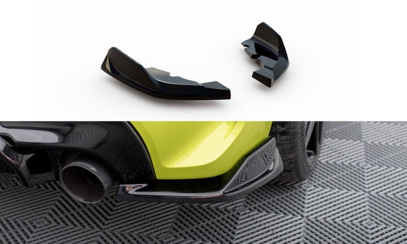 Maxton Heck Ansatz Flaps Diffusor V.8 (heckansatz v.1) BMW 1er M-Paket / M135i F40 schwarz Hochglanz BM-1-40-M-RSD4-G