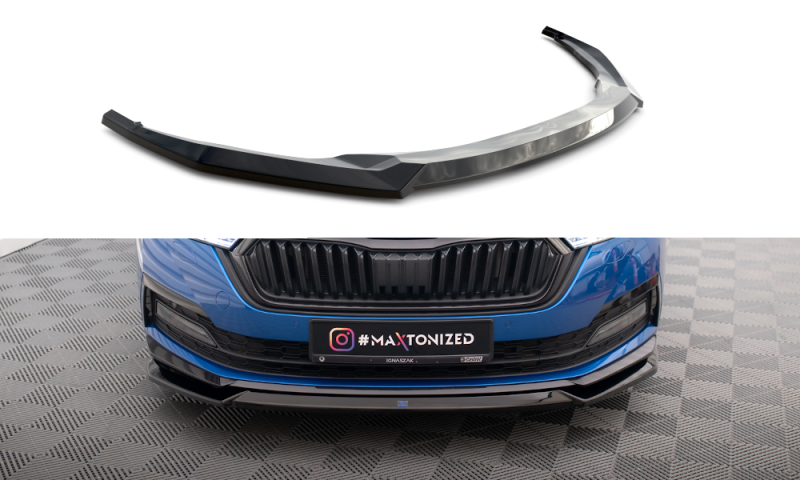 Maxton Front Ansatz V.2 für Skoda Octavia Sportline Mk4 schwarz Hochglanz SK-OC-4-SL-K-FD2-G