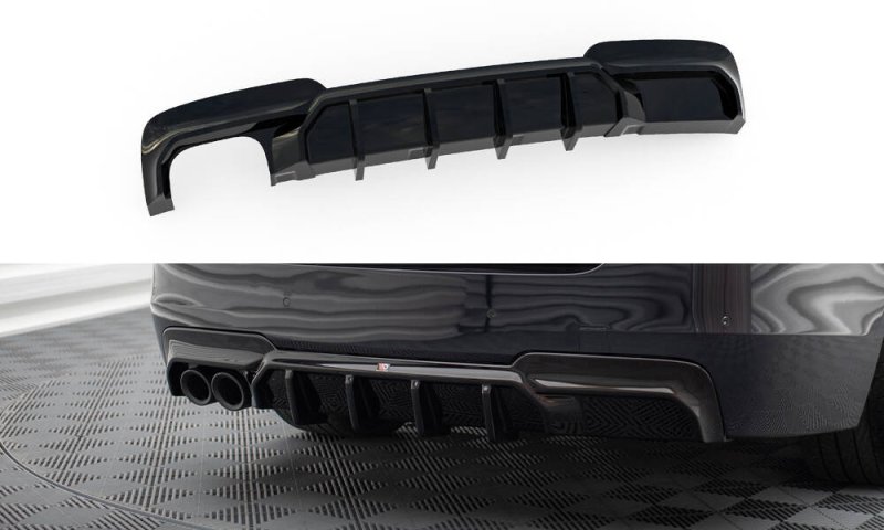 Maxton Diffusor Heck Ansatz V.2 BMW 5er M-Paket F10 / F11 (Version mit einseitigem Doppelauspuff) BM-5-10-MPACK-RS2GOO_