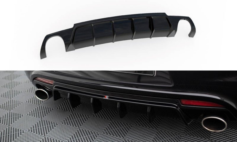 Maxton Diffusor Heck Ansatz V.2 VW Scirocco R Mk3 schwarz Hochglanz VW-SC-3-R-RS2-G