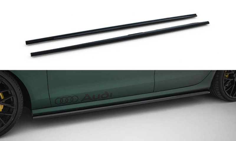 Maxton Seitenschweller Ansatz V.2 Audi A6 S-line / S6 C7 schwarz Hochglanz AU-A6-C7-SLINE-AV-SD1-G