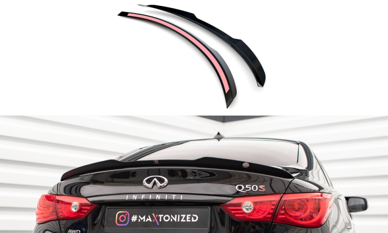 Maxton Spoiler CAP für Infiniti Q50 S Mk1 schwarz Hochglanz IN-Q50S-1-CAP1-G