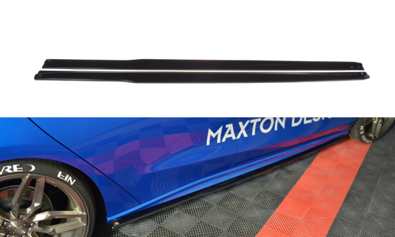 Maxton Seitenschweller Ansatz für V.3 für Ford Focus ST / ST-Line Mk4 schwarz Hochglanz FO-FO-4-STLINE-SD3-G