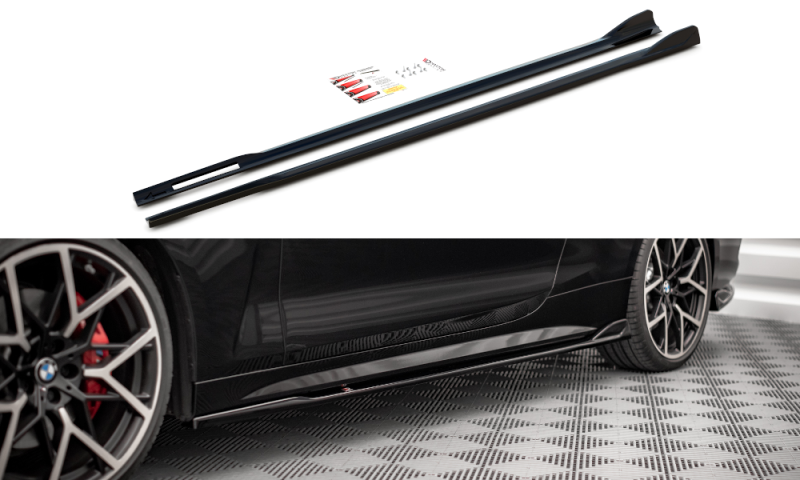 Maxton Seitenschweller Ansatz für V.2 für BMW 4er M-Paket G22 schwarz Hochglanz BM-4-G22-MPACK-SD2-G