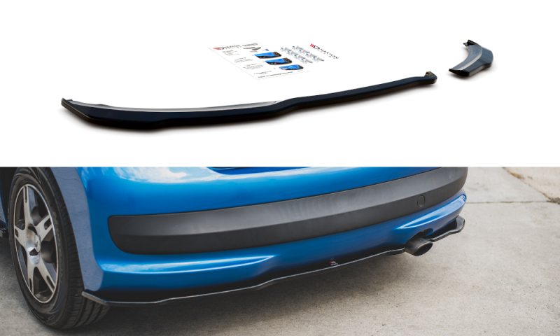 Maxton Heck Ansatz Flaps Diffusor für Peugeot 207 Sport schwarz Hochglanz PE-207-SPORT-RSD1-G