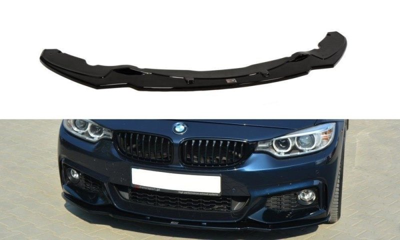 Maxton Front Ansatz für v.1 BMW 4er F32 M Paket schwarz Hochglanz BM-4-F32-MPACK-FD1-G