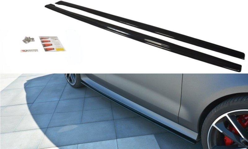 Maxton Seitenschweller Ansatz für Audi RS7 C7 FL schwarz Hochglanz AU-RS7-1F-SD1-G