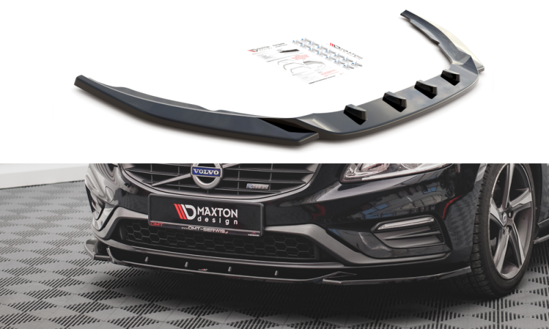 Maxton Front Ansatz V.2 für Volvo S60 R-Design Mk2 schwarz Hochglanz VO-S60-2F-RDESIGN-FD2-G