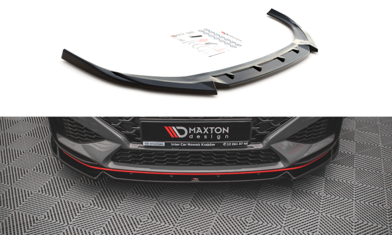 Maxton Front Ansatz V.2 für Hyundai I30 N Hatchback/Fastback Mk3 Facelift schwarz Hochglanz HY-I30-3F-N-FD2-G
