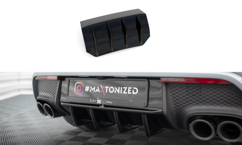 Maxton Diffusor Heck Ansatz für Porsche Macan Mk1 Facelift 2 schwarz Hochglanz PO-MA-1F2-RS1-G