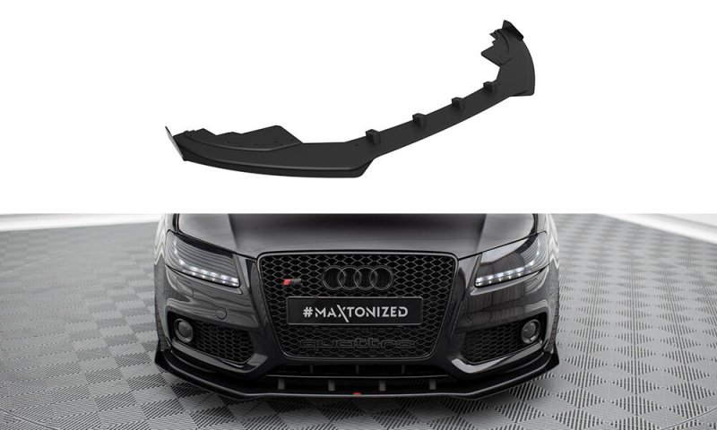 Maxton Street Pro Front Ansatz + Flaps Audi S5 / A5 S-Line 8T schwarz Hochglanz AUS51CNC-FD1B+FSF1-G
