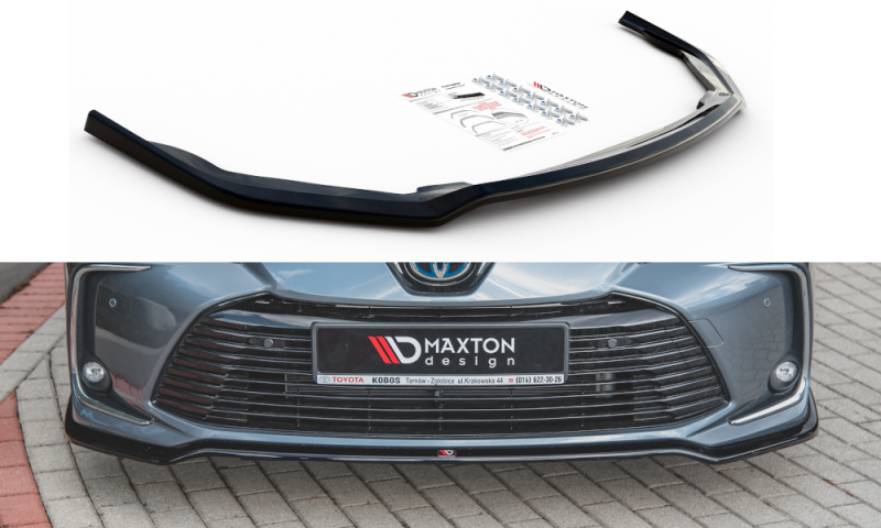 Maxton Front Ansatz für Toyota Corolla XII Limousine  schwarz Hochglanz TO-CO-12-S-FD1-G