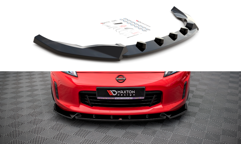 Maxton Front Ansatz V.3 für Nissan 370Z Facelift schwarz Hochglanz NI-370F-FD3-G