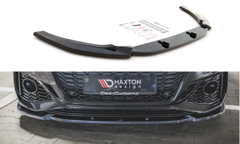 Maxton Front Ansatz V.2 für Audi RS5 F5 Facelift schwarz Hochglanz AU-RS5-2F-FD2-G