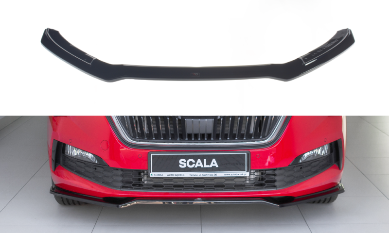 Maxton Front Ansatz V.2 für Skoda Scala  schwarz Hochglanz SK-SC-1-FD2-G
