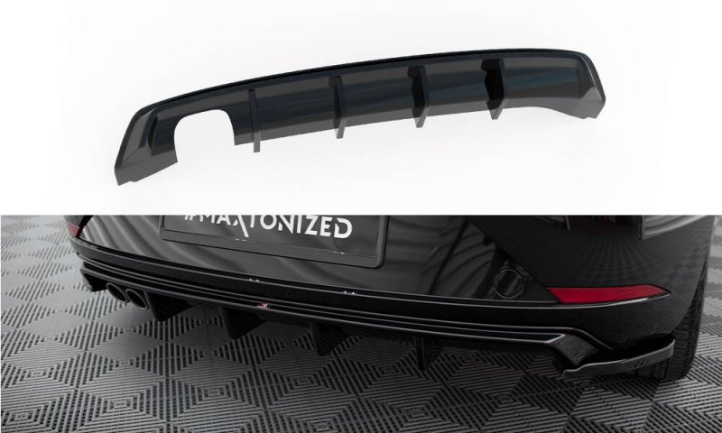 Maxton Diffusor Heck Ansatz Seat Leon Mk3 Facelift schwarz Hochglanz SE-LE-3F-RS1-G