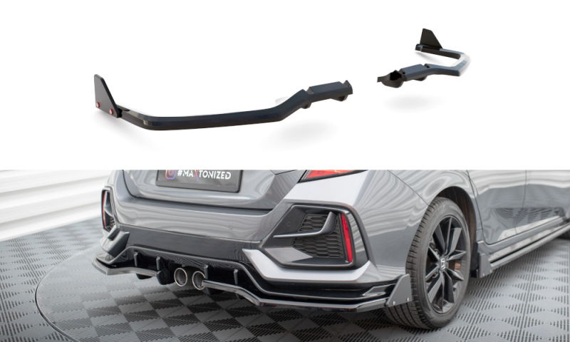Maxton Mittlerer Diffusor Heck Ansatz DTM Look für + Flaps Honda Civic Sport Mk 10 Facelift HO-CI-10-SPORT-RSD1G+RD1G+RSF1B