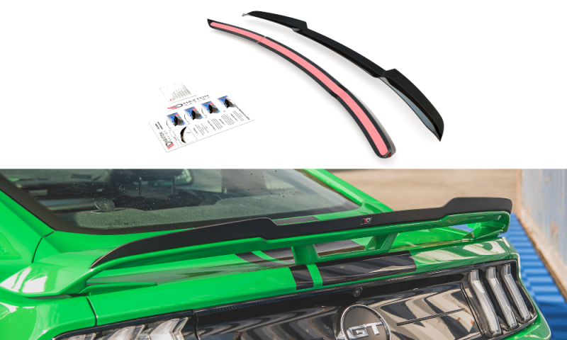 Maxton Spoiler CAP für Ford Mustang GT Mk6 Facelift schwarz Hochglanz FO-MU-6F-GT-CAP1-G