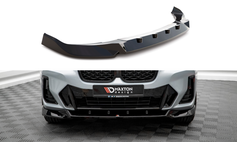 Maxton Front Ansatz V.2 für BMW X4 M-Paket G02 Facelift schwarz Hochglanz BM-X4-02F-MPACK-FD2-G