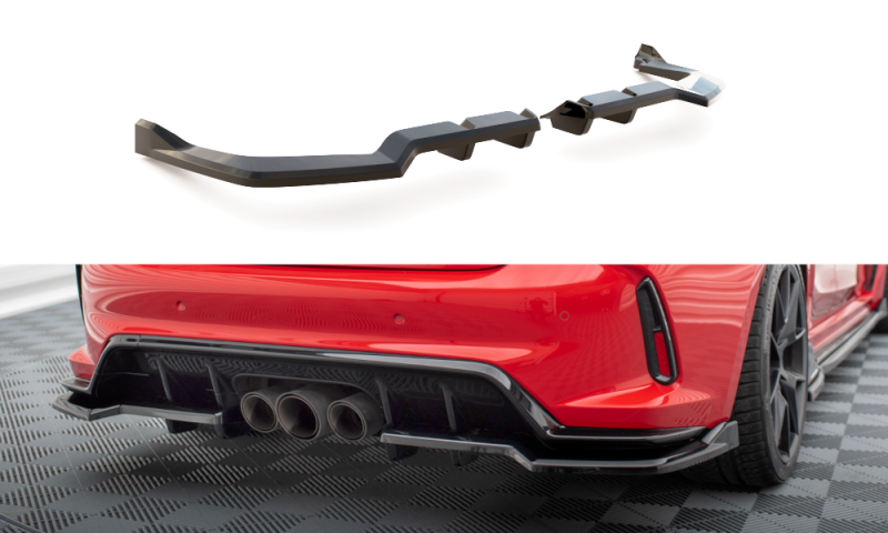 Maxton Mittlerer Diffusor Heck Ansatz DTM Look für V.2 Honda Civic Type-R Mk 11 schwarz Hochglanz HO-CI-11-TYPE-R-RSD2G+RD1-G