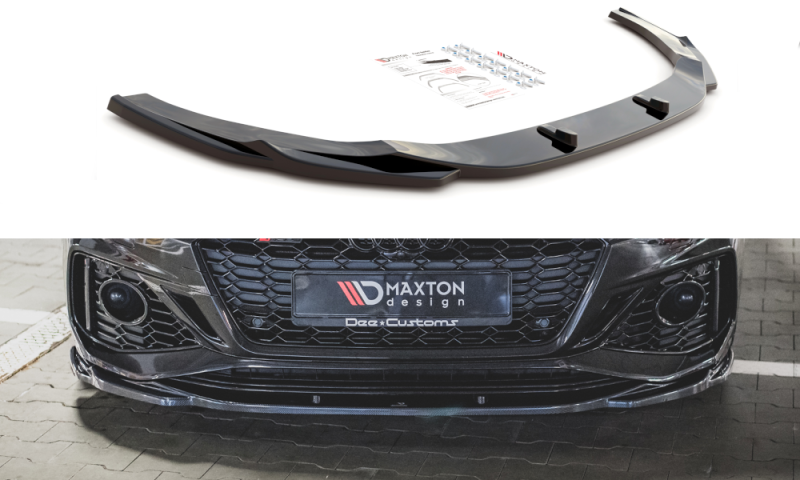 Maxton Front Ansatz V.3 für Audi RS5 F5 Facelift schwarz Hochglanz AU-RS5-2F-FD3-G