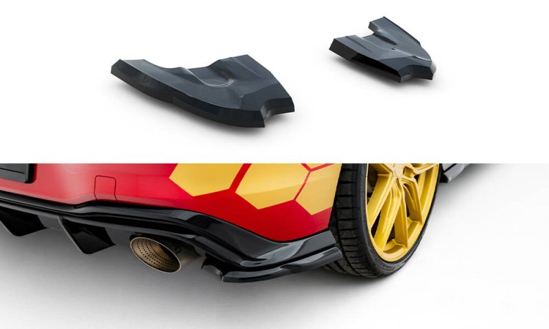 Maxton Heck Ansatz Flaps Diffusor V.3 VW Golf GTI Clubsport Mk8 Facelift schwarz Hochglanz VW-GO-8F-GTI-CS-RSD1-G