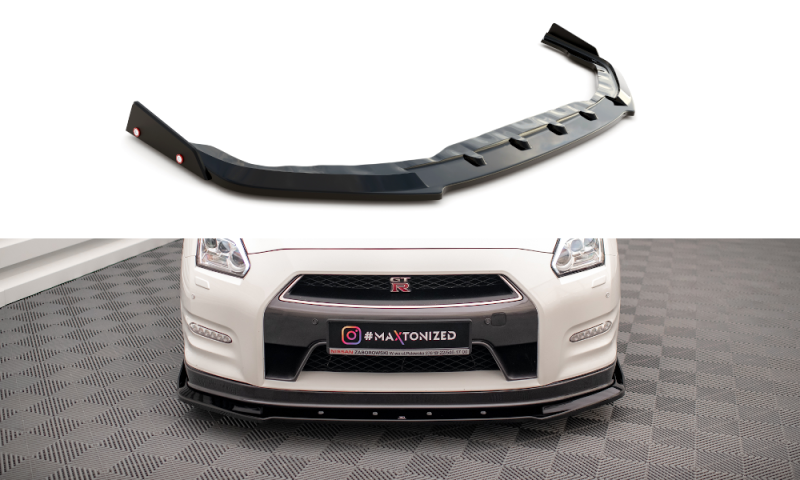 Maxton Front Ansatz +Flaps für Nissan GTR R35 Facelift NI-GTR-4F2-FD1G+FS
