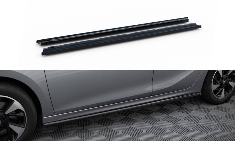 Maxton Seitenschweller Ansatz Opel Corsa F ( Mk6) schwarz Hochglanz OP-CO-F-SD1-G