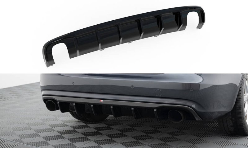 Maxton Diffusor Heck Ansatz Audi A4 B8 Facelift (Version mit Einzelauspuff auf beiden Seiten) AU-A4-B8F-RS1GO_O