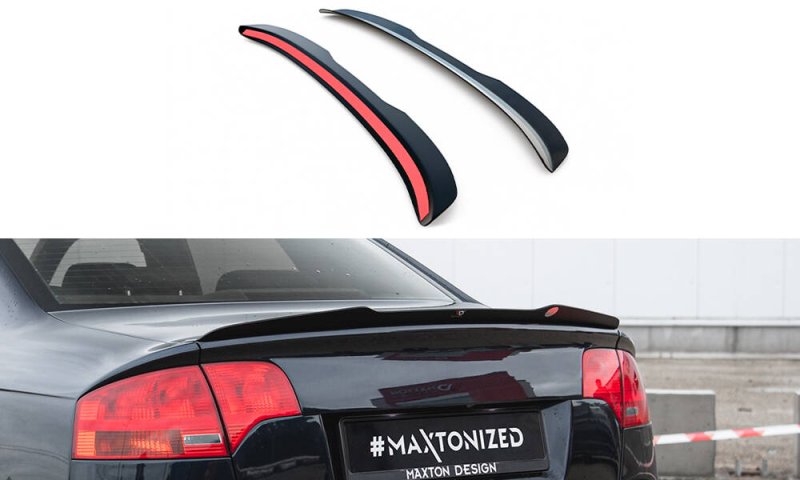 Maxton Spoiler CAP Abrisskante Audi RS4 Limousine B7 schwarz Hochglanz AU-RS4-B7-CAP1-G