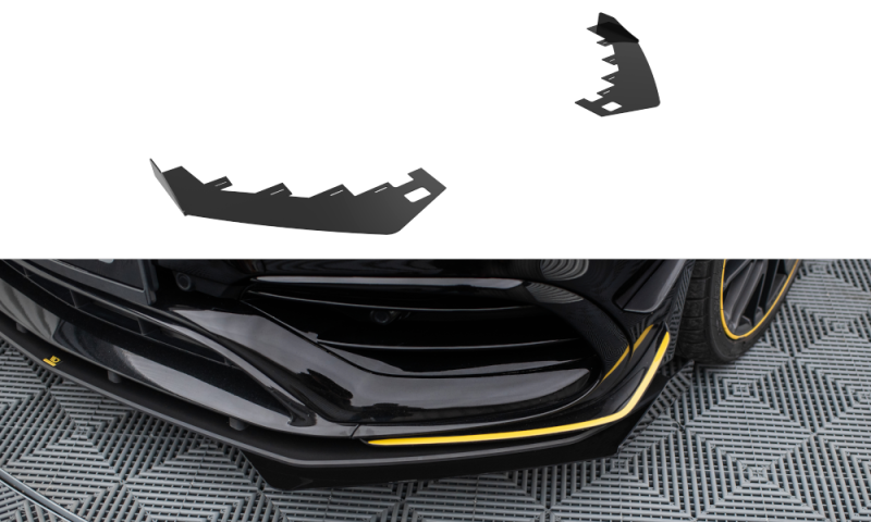 Maxton Front Flaps Mercedes-AMG CLA 45 Aero C117 Facelift schwarz Hochglanz MECLA117AMGAEROCNC-FSF1-G
